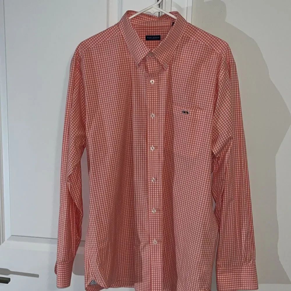 Fish Hippie Orange Gingham Check Plaid Checkerboard Work Shirt Tennessee Vols XL